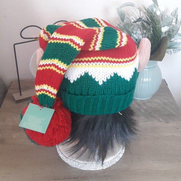 Christmas Elf Knitted Beanie Hat - Funny Beanie For Xmas, Parties & New Years - Picture 9 of 10